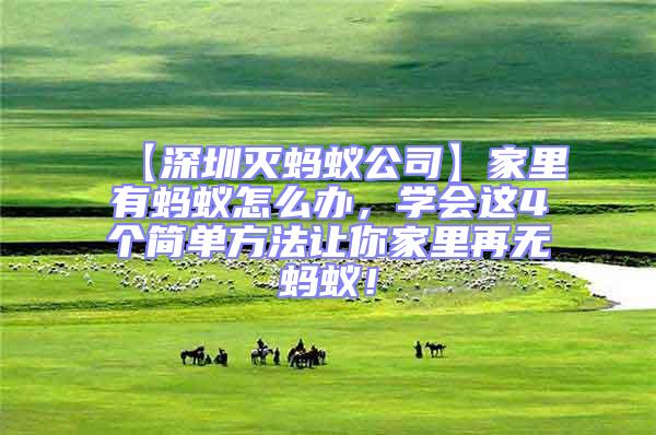 【深圳滅螞蟻公司】家里有螞蟻怎么辦，學(xué)會(huì)這4個(gè)簡(jiǎn)單方法讓你家里再無(wú)螞蟻！