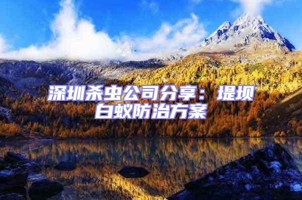深圳殺蟲(chóng)公司分享：堤壩白蟻防治方案