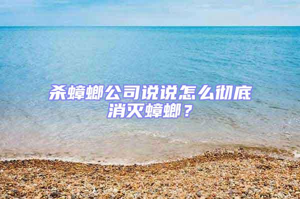 殺蟑螂公司說說怎么徹底消滅蟑螂？