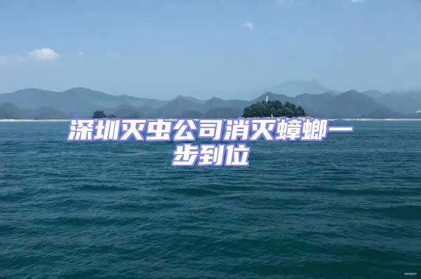深圳滅蟲公司消滅蟑螂一步到位