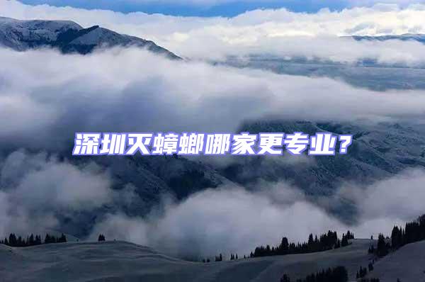 深圳滅蟑螂哪家更專業(yè)？