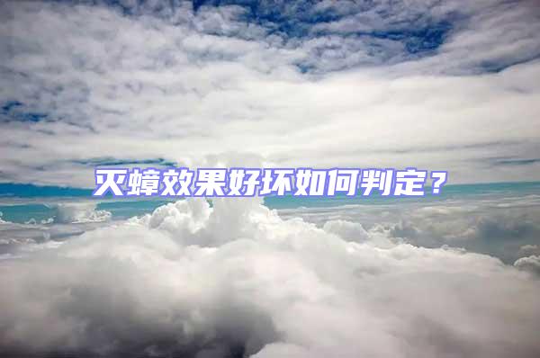 滅蟑效果好壞如何判定？