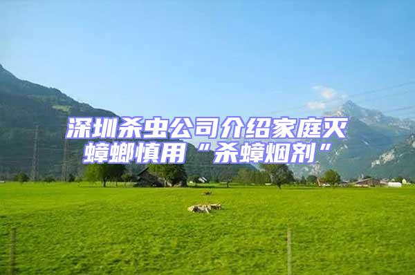 深圳殺蟲(chóng)公司介紹家庭滅蟑螂慎用“殺蟑煙劑”