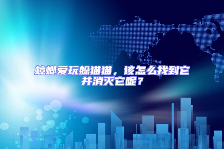 蟑螂愛玩躲貓貓，該怎么找到它并消滅它呢？