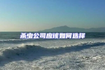 殺蟲(chóng)公司應(yīng)該如何選擇