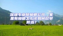 深圳專業(yè)除蟑螂公司，家里有蟑螂怎么該如何盡早防治？