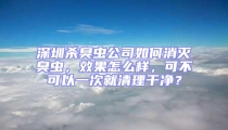 深圳殺臭蟲公司如何消滅臭蟲，效果怎么樣，可不可以一次就清理干凈？