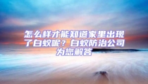怎么樣才能知道家里出現了白蟻呢？白蟻防治公司為您解答