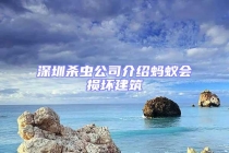 深圳殺蟲(chóng)公司介紹螞蟻會(huì)損壞建筑