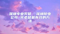 深圳專業(yè)滅鼠  深圳除蟲公司 滅老鼠最有效的方法