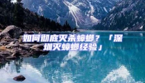 如何徹底滅殺蟑螂？「深圳滅蟑螂經(jīng)驗(yàn)」